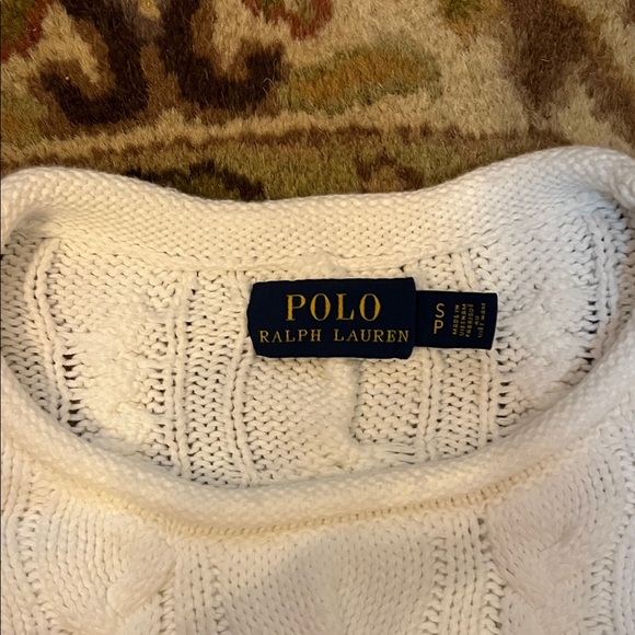 Polo Ralph Lauren White Cable Knit Sweater - Picture 2 of 6